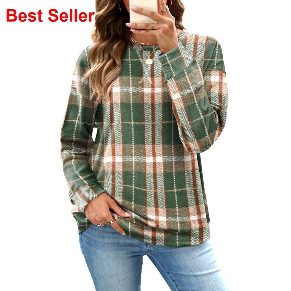 Soft Crewneck Sweatshirt Long Sleeve Pullover Relaxed Fit Casual Top
